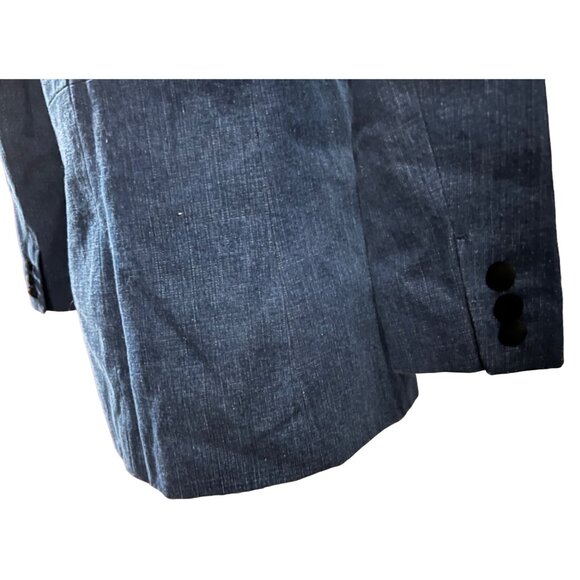 Coldwater Creek Vintage Velvet Embroidered Denim Blazer Sz 4 Petite Blue Black - Picture 9 of 14